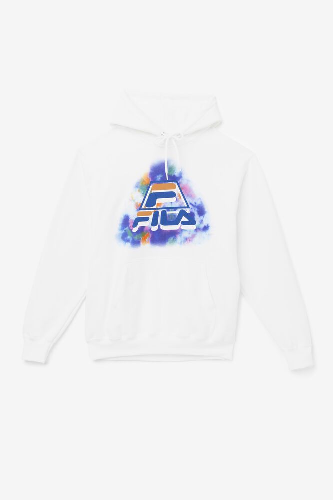 Fila Dracen Tie Dye Hoodie White - Mens - 12305GNWT